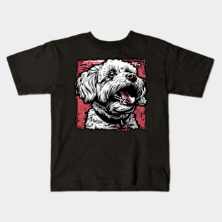 Retro Art Poodle Dog Lover Kids T-Shirt